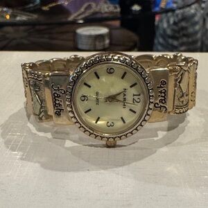 Narmi Gold Tone Stretch Bracelet Watch